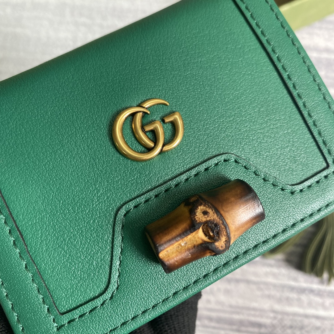 Gucci Diana Card Case Wallet 658244 Green